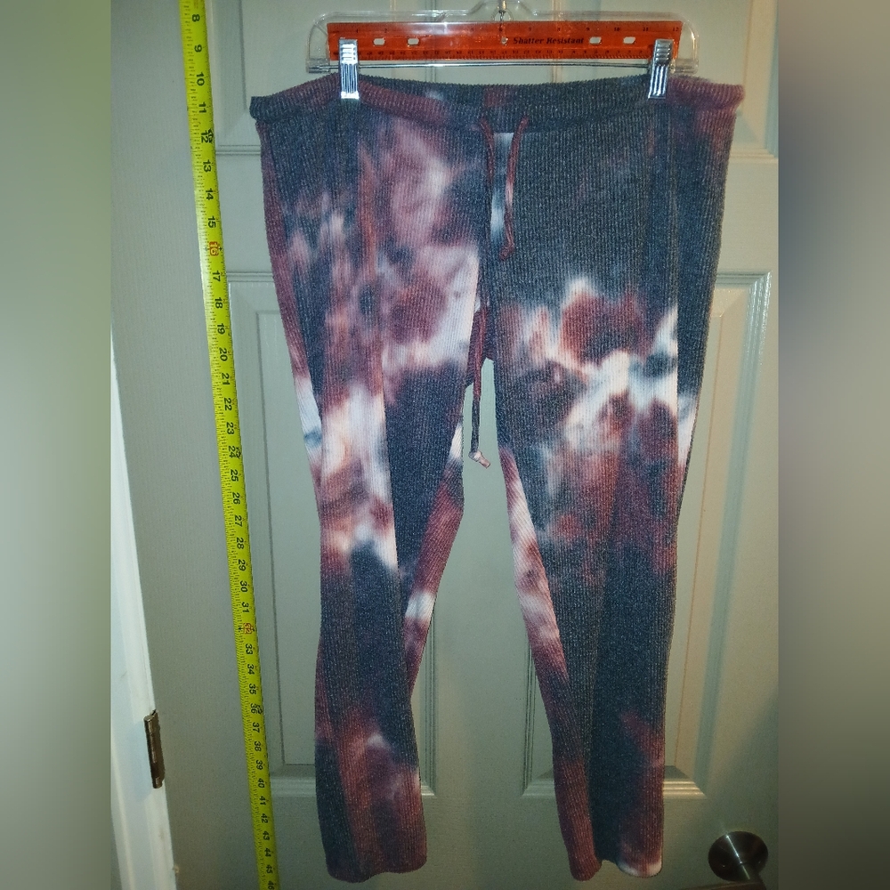 Chaser Brand Women's Large Tie Dye Sweatpants with Tie String